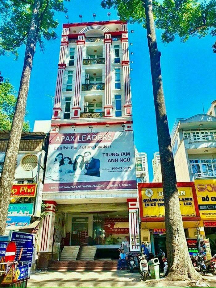 Chính chủ cần bán tòa nhà 189ab nguyễn chí thanh(7.7x29m) ~1300m2 sàn hđt 324,125 triệu 95 tỷ