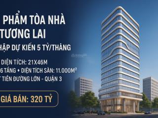 Siêu dự án văn phòng hạng a tại quận 3 dt sàn 11.000m², dòng tiền cao. dòng tiền 5 tỷ/tháng