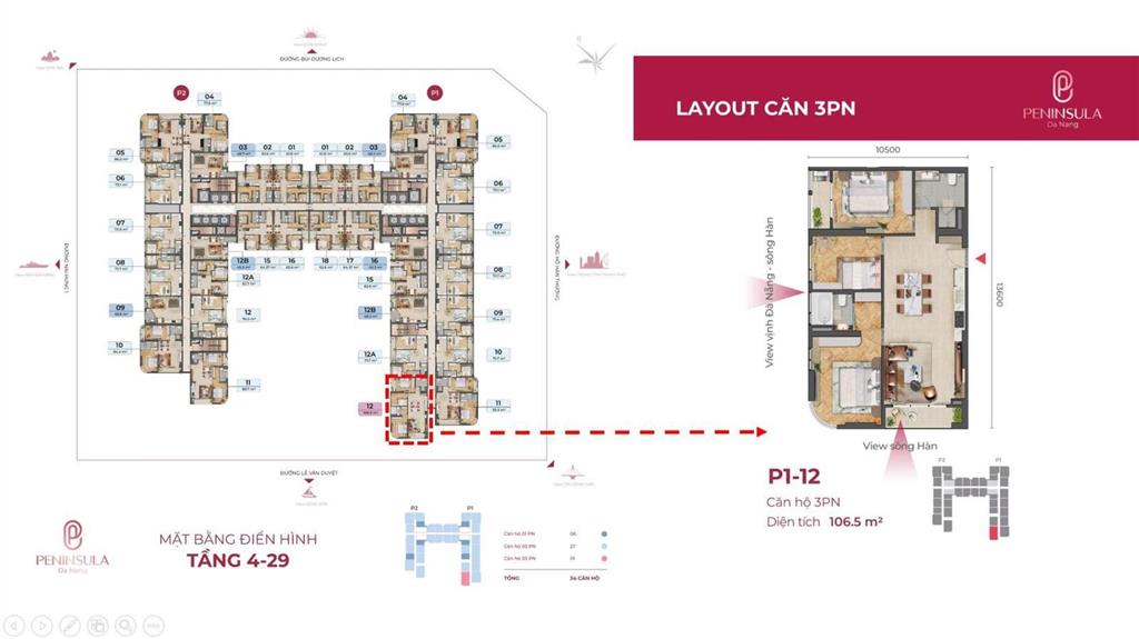 Quá sốc! căn 3pn hiếm trên thị trường view trực diện sông hàn giá chỉ 7.x triệu/m2  layout góc đẹp
