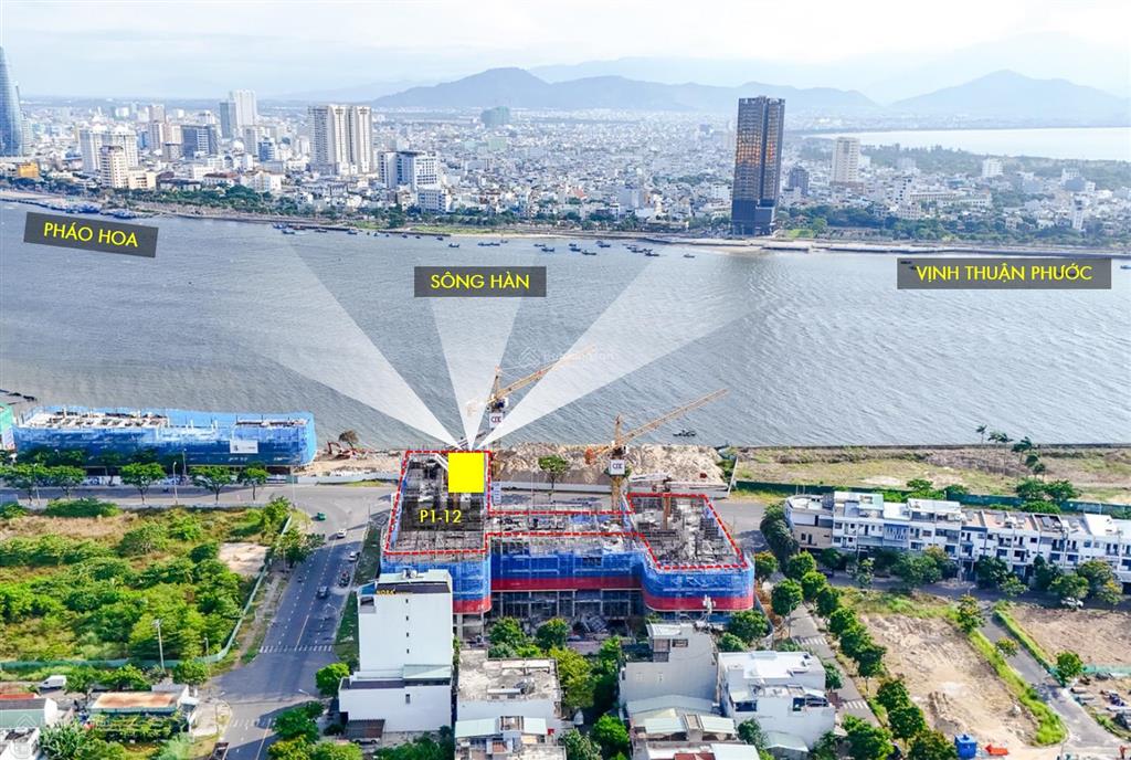 Quá sốc! căn 3pn hiếm trên thị trường view trực diện sông hàn giá chỉ 7.x triệu/m2  layout góc đẹp