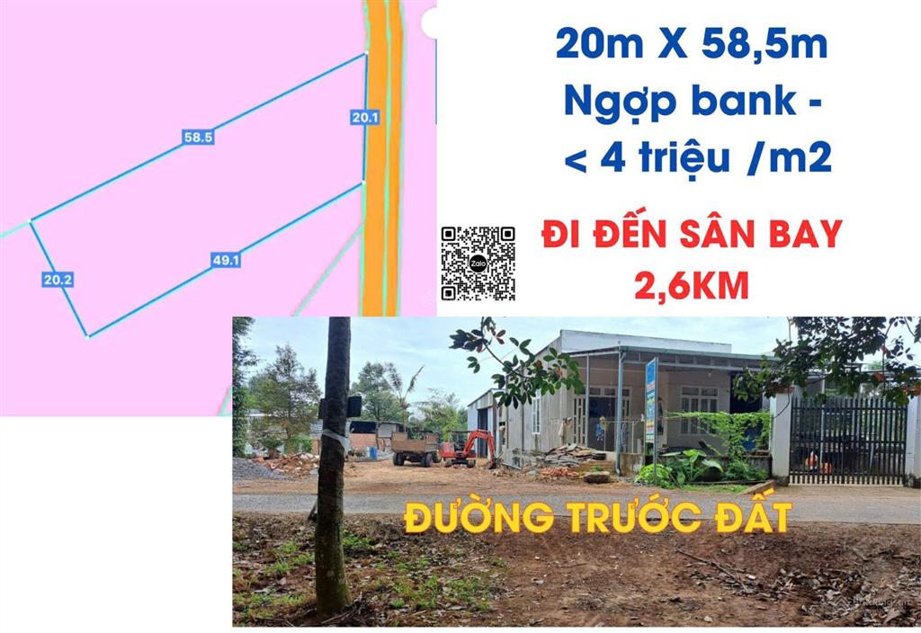 20m x 50m , có nhà sẵn xây hết 1 tỷ , giá bán 3,5 tỷ cần bán