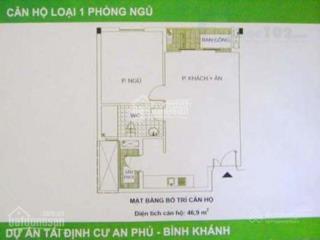 Bán gấp căn hộ chung cư bình khánh 1pn 1wc 51m2 giá chỉ 2,850 tỷ