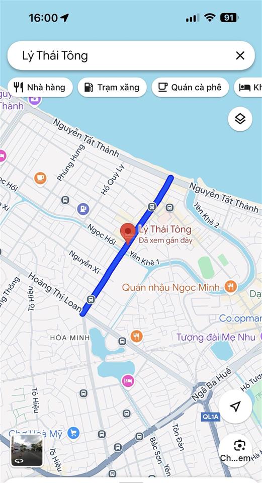 Bán đất 266m2 gốc 2 mặt tiền đường lý thái tông, liên chiểu, đà nẵng dt 266m2, ngang 10,5m