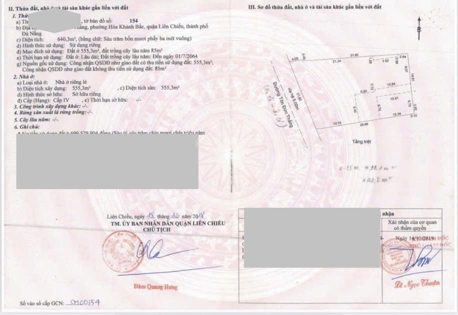 Bán đất 640m2, ngang 22m đường tôn đức thắng, liên chiểu, đà nẵng, dòng tiền cho thuê 100 tr/ thang
