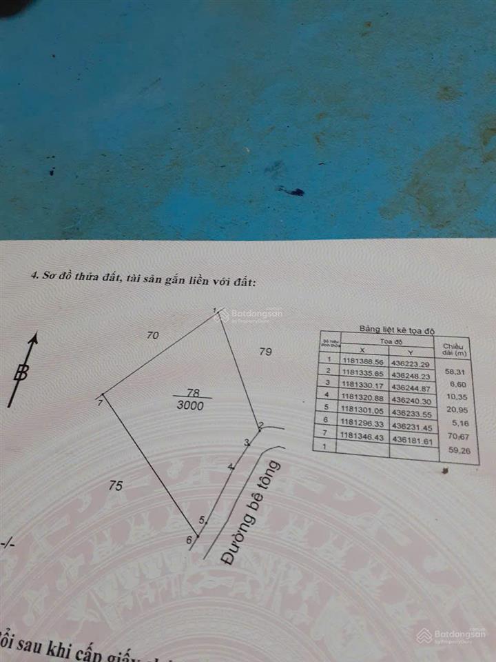Bán lô đất vườn 3.000m² láng lớn châu đức, mặt tiền đường bê tông, nở hậu