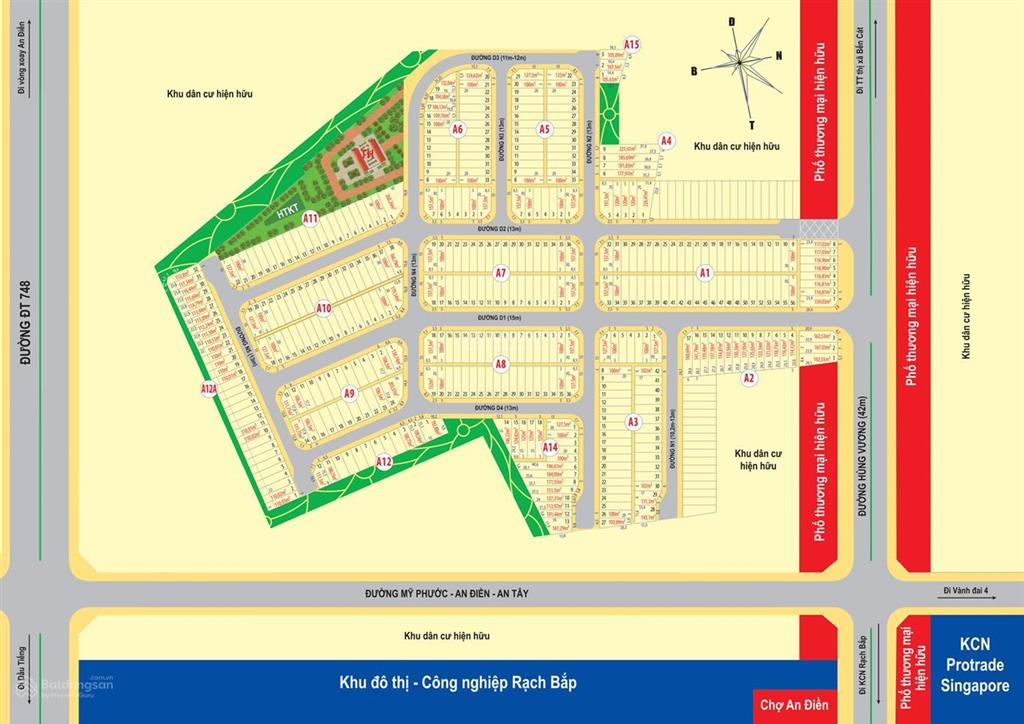 Đất an điền mặt tiền đường hùng vương, 100m2, full thổ cư giá chỉ 950 triệu, sổ sẵn, xây dựng ngay