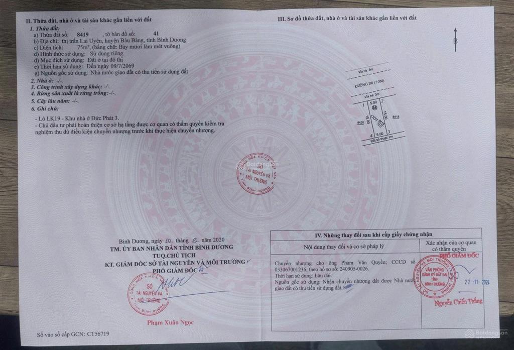 Lô đất 75m² đức phát 3 bàu bàng, sổ sẵn, chỉ 700 triệu vị trí siêu đẹp gần kcn