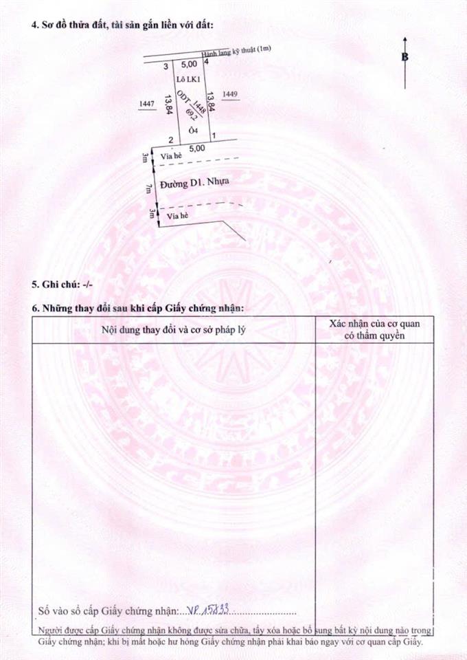 Bán 69,2m2 vĩnh tân full thổ cư, đường 13m, sổ sẵn, giá chỉ 970 triệu.  duy 0911 159 *** hỗ trợ