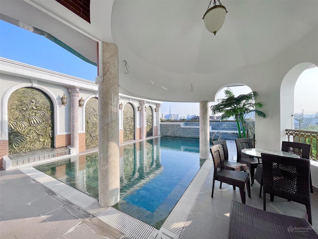 Villa hoa giấy, 1 hầm 3 tầng sân thượng, hồ bơi, khu bên sông hiệp bình chánh, gigamall