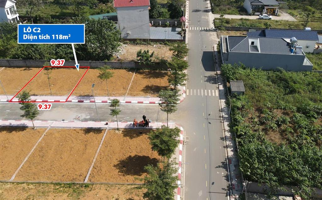 Nhỉnh 3 tỷ, gia đình bán lô đất 118m² phú cát, hòa lạc mặt tiền 9.37m, đường đẹp