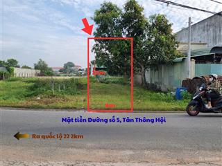 Cần vốn đáo hạn ngân hàng, gửi bán lô đất 160m2 vuông vức ngang 8m, mặt tiền đường số 5