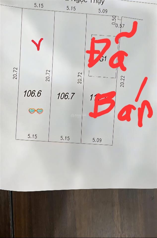 Đất đẹp  ngọc thụy  long biên  dt 106.7 m2 + vị trí vàng ngõ 268 ngọc thụy, ôtô vào nhà