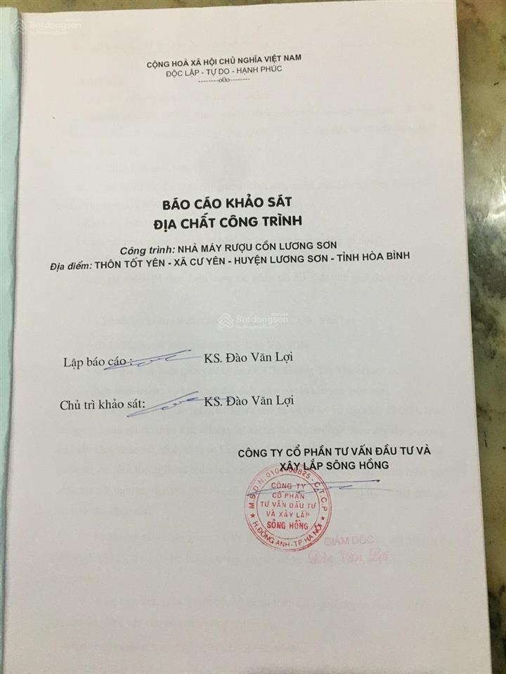 Chuyển nhượng nhà máy sản xuất rượu tại lương sơn, hòa bình chỉ 1.5 triệu/m2. 0916 484 ***