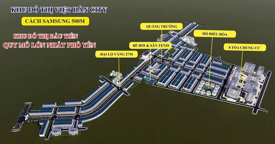 Chỉ 18 tr/m2 bán 2 lô đất nền lk29  07,08 kđt việt hàn(phổ yên) sổ đỏ lâu dài đối diện kcn samsung