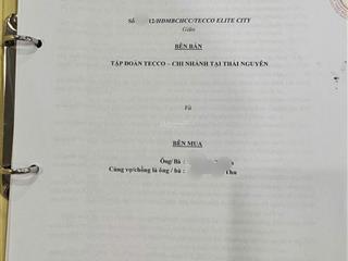 Chính chủ bán căn 2 ngủ góc 62m2 tại tecco elite city, quang trung, thịnh đán, thái nguyên, 1,9x tỷ