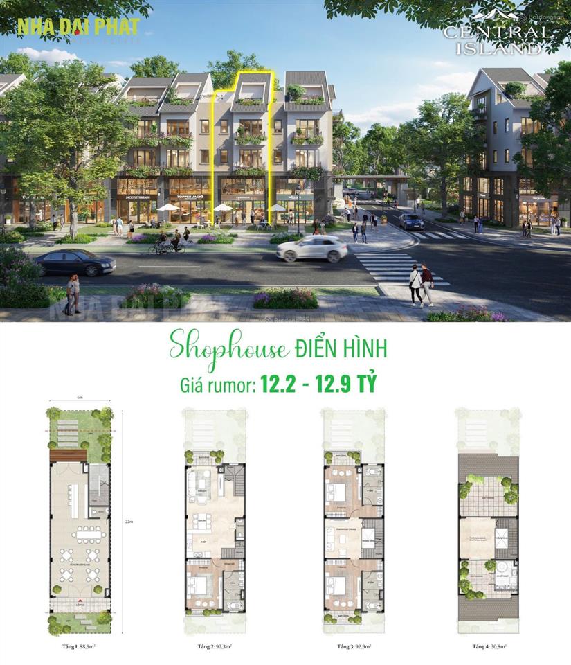 Shophouse eco central park, nguyễn sỹ sách, hưng hòa, vinh, 12 tỷ, 132 m2