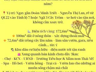 172m2 đất '' siêu hiếm đang ngộp '' ở thái mỹ chủ chi chờ chủ mới