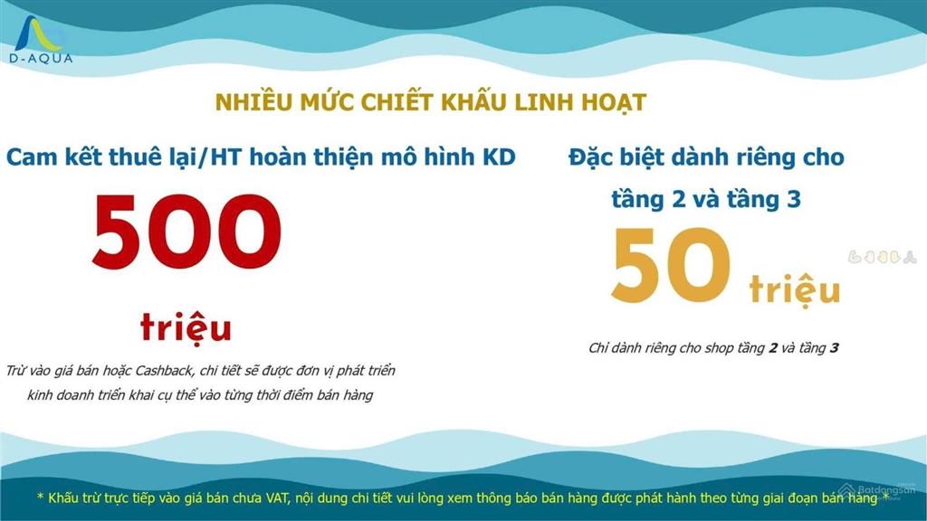 Bán shophouse d aqua, tttm, quận 8. 125m2, tầng 2, tặng 50tr.giá 7.6 tỷ.   0901 425 *** oanh