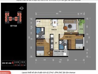 Bán cc sài gòn avenue, 2,9 tỷ, 63m2, 2pn, 2wc, tam bình, thủ đức, hcm