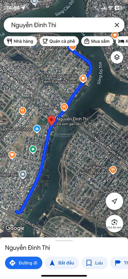 Bán gấp lô đất biệt thự mặt tiền đường nguyễn đình thi, hòa xuân