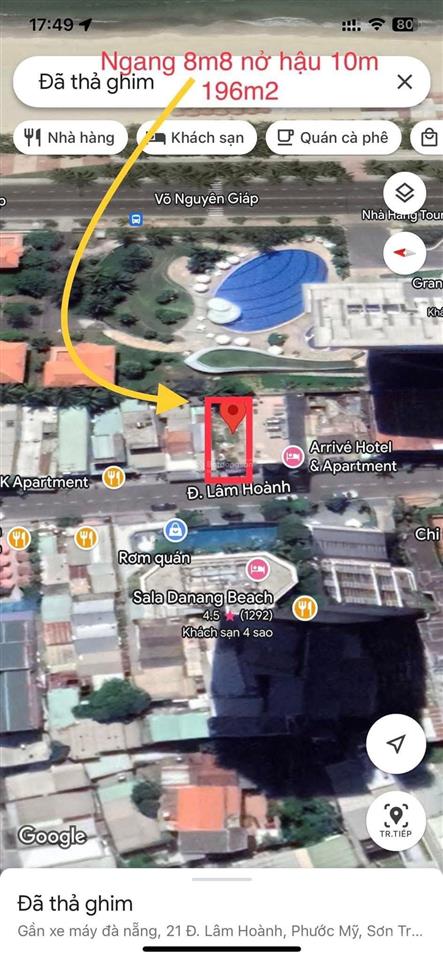 Bán đất mặt tiền đường 7m5 lâm hoành, sau lưng võ nguyên giáp