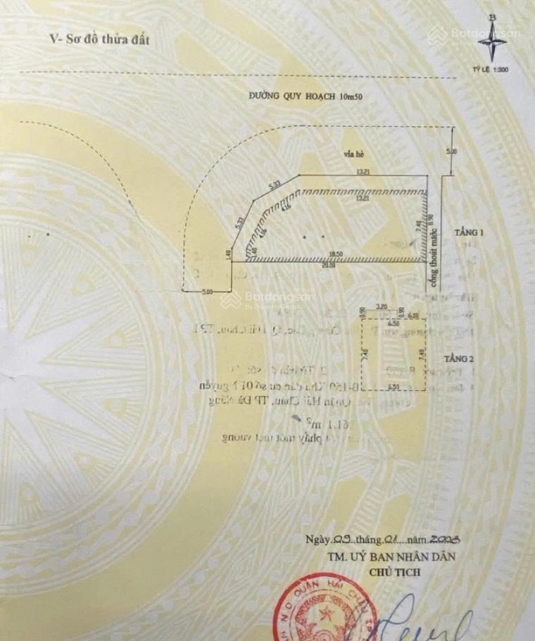 Bán lô góc 2 mặt tiền đường 10m5 hoà cường bắc