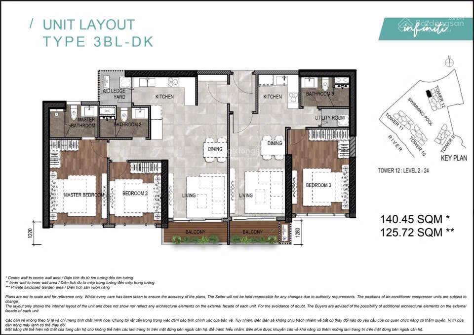 Cần bán gấp căn hộ the infiniti căn góc 3pn, diện tích 140m2 view hồ bơi cực đẹp giá rẻ nhất dự án