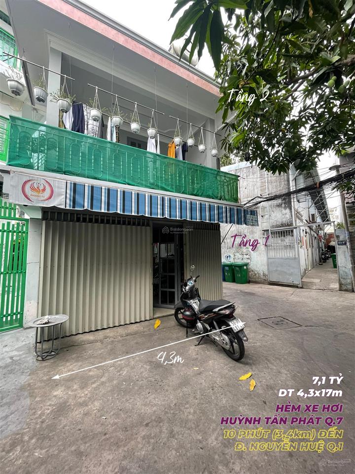 Chỉ 6,45 tỷ (85 tr/m2) 2 tầng 4,3x17~78m2 hẻm xe hơi huỳnh tấn phát q7