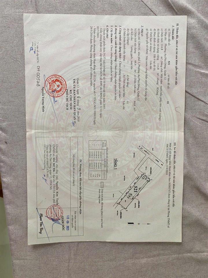 Nhà cấp 4. dt 23 x 5m an phú đông q. 12. giá (2.45)tỷ