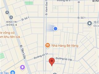 Nhà mt đường số 16. khu tên lửa. bên cạnh vành đai trong. p an lạc a. dt 4x25m. 3,5 tấm. giá 10ty.