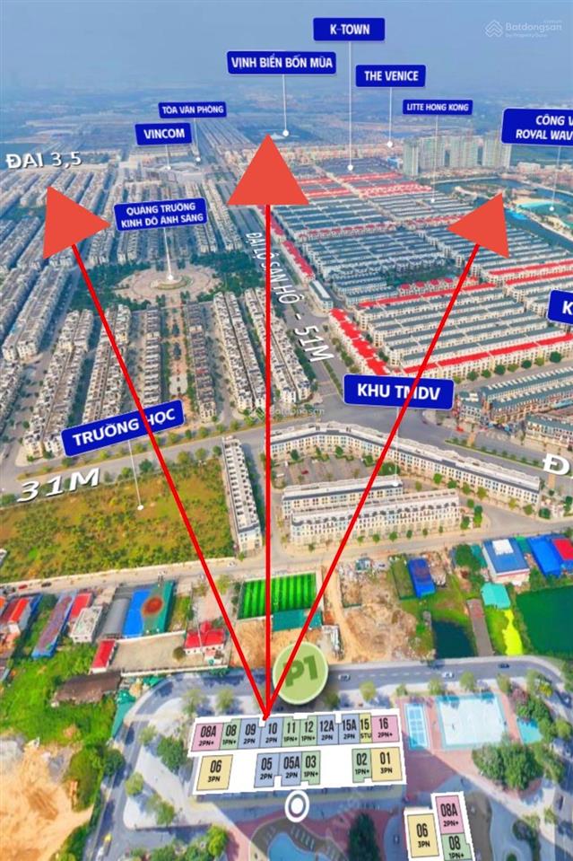 Căn 1pn +, hướng đông bắc, view pháo hoa  the parkland