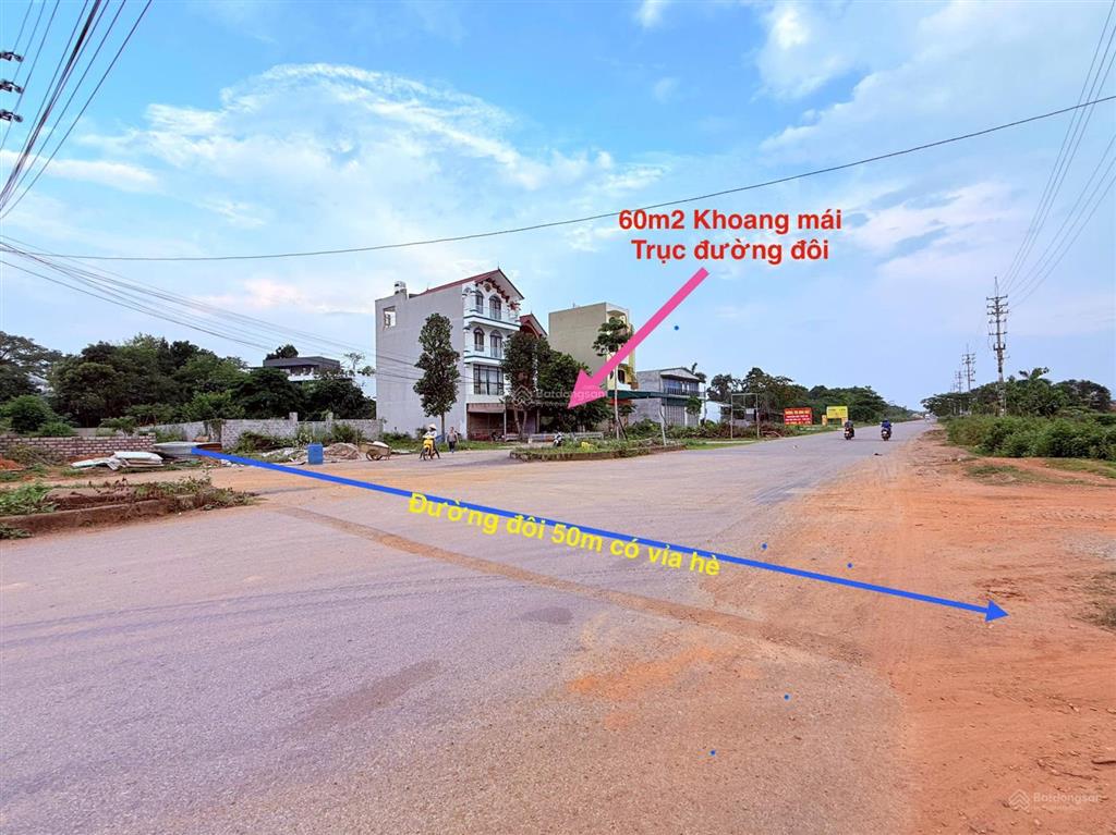 Bán gấp 60m2 đất tại khoang mái đồng trúc cnc. hòa lạc, mặt đường đôi 50m, vỉa hè rộng, kd ngay