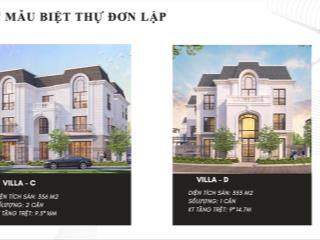 Bán biệt thự đơn lập góc 2 mặt tiền đơn giá chỉ 127tr/m2