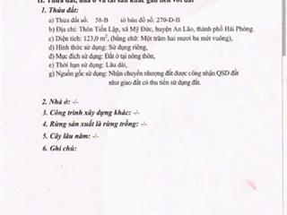 Nhà riêng mỹ đức, an lão, hải phòng  giá siêu hời chỉ với 1,75 tỷ, 123m2