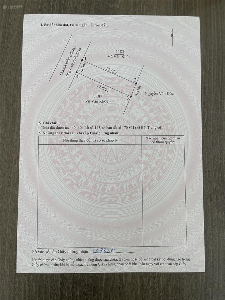 5 lô đẹp f0 bìa hồng sẵn sổ giá chỉ 1 tỷ 450 triệu, sở hữu ngay lô đất tại thôn đại trang gần kcn