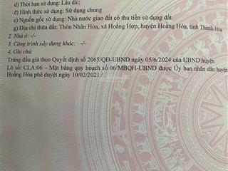 Bán đất nền 140m2 tại quốc lộ 1a, hoằng phú, hoằng hóa, thanh hóa chỉ với 19 triệu vnd/m2