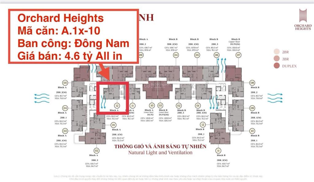 Bán orchard heights căn 2pn tầng cao, view aeon mall hướng đông nam bán giá gốc chủ đầu tư.
