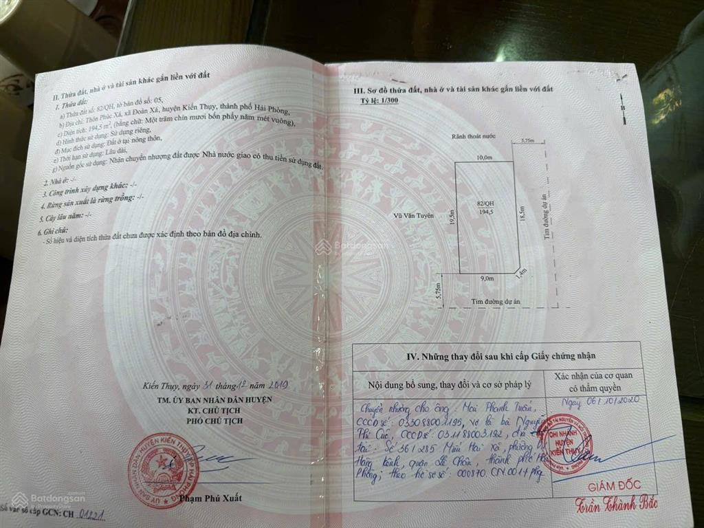 Siêu phẩm lô góc 2 mặt đường nhựa 194m2 ngang 10m nhìn ra cảng nam đồ sơn giá chỉ ~11 tr /1m2 ...