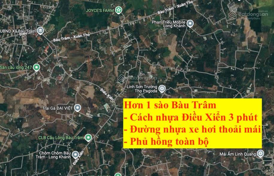 Chính chủ bán hơn 1 sào ở bàu trâm phủ hồng toàn bộ đường nhựa xe hơi