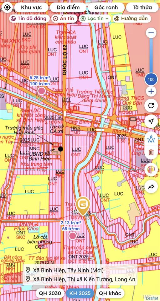 Bán đất thổ cư bình hiệp view sông đường 8m