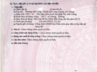 Bán đất dt 293m2 mt đường hồ xuân hương trung tâm tp long xuyên khu vực kinh doanh đông đúc