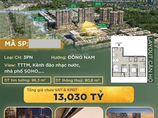 Căn hộ lumiere midtown  the global city  3pn  96,3m2 thanh toán chỉ 4,5tỷ