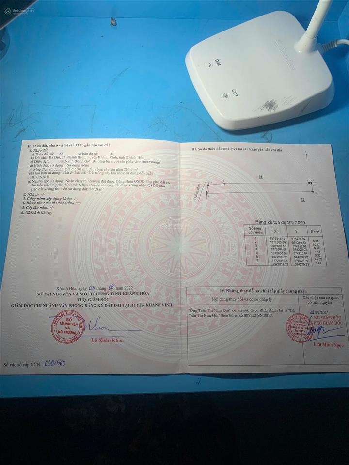 Chính chủ bán nhanh lô đất tại thôn ba dùi, xã khánh bình, huyện khánh vĩnh chỉ 250 triệu!