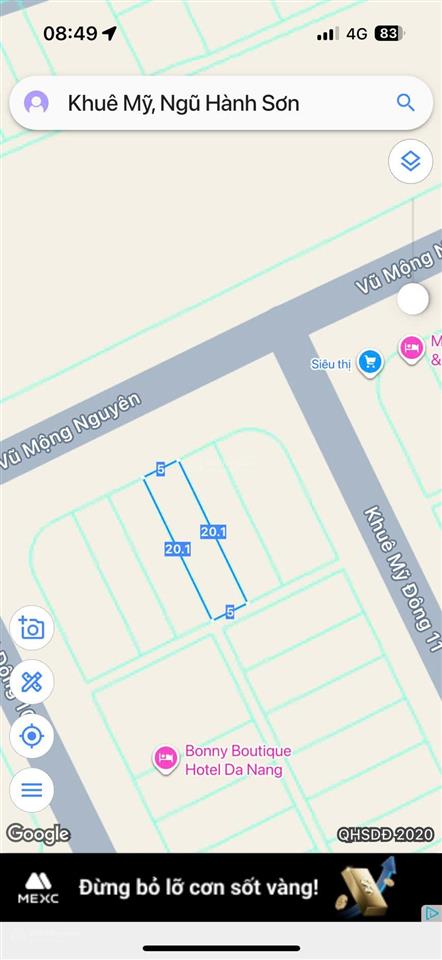 Chào bán cặp đất vũ mộng nguyên, 200m2, khuê mỹ đông, 35 tỷ, vị trí rất đẹp
