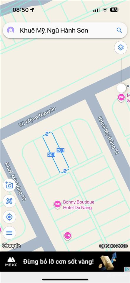 Chào bán cặp đất vũ mộng nguyên, 200m2, khuê mỹ đông, 35 tỷ, vị trí rất đẹp