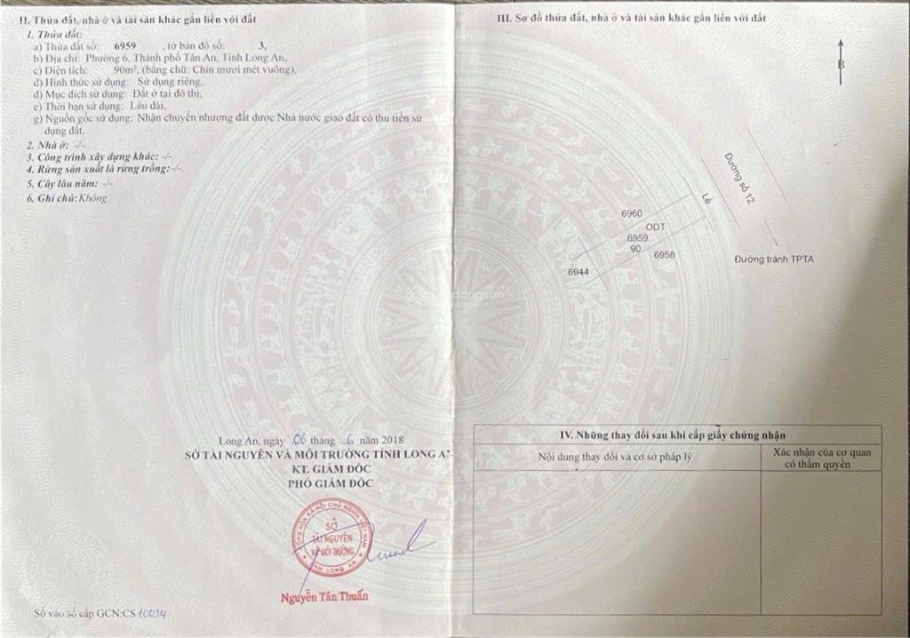 Bán nền thổ cư 100%, cách hùng vương nối dài 100 mét
