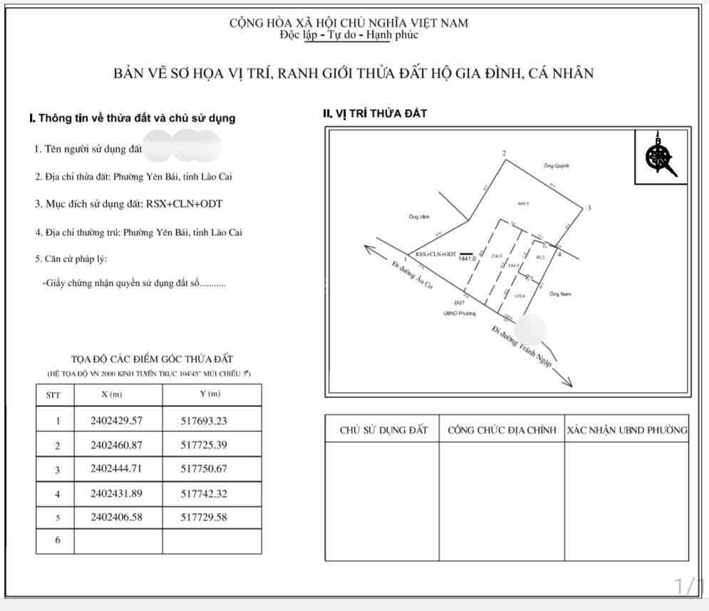 1.400m2 đất đã có sổ đỏ và đất nông nghiệp trên đường âu cơ, tp yên bái, lào cai
