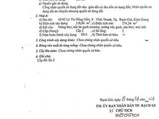 Bán nhà 1 trệt 1 lầu hẻm 45 lê thị hồng gấm, p. vĩnh thanh, tp. rạch giá