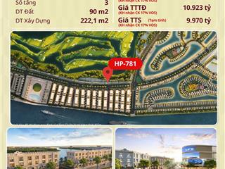 Shophouse 90m2 hp781 gần quảng trường giá 9,97 tỷ.  0769 186 ***