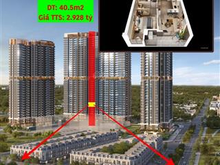 1n+ 40.5m2 masteri lakeside giá đầu tư  tts chỉ 2.928 tỷ view biệt thự, biển hồ nước mặn vvip